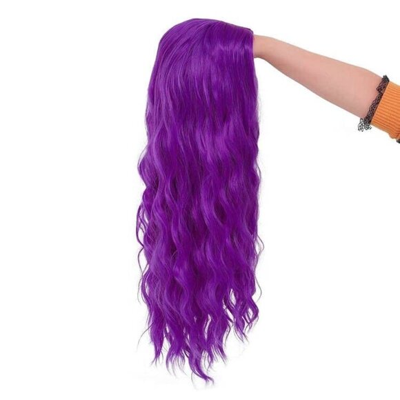 Middle Part Purple Wavy Wig - Picture 3 of 5